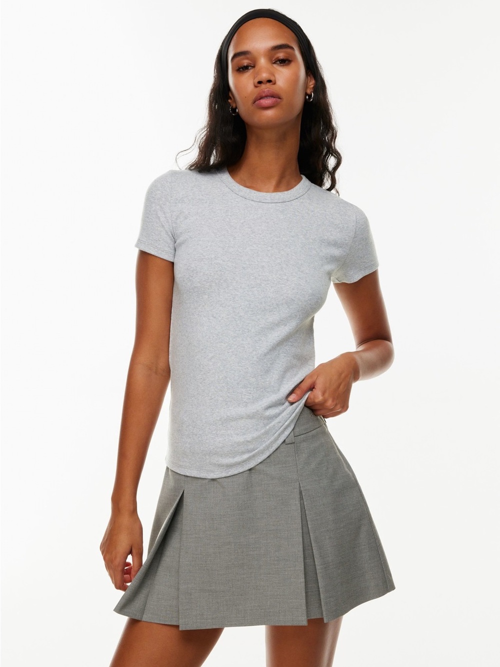 Aritzia Sunday Best Little Ribbed Hip brown T-shirt - Picture 5 of 7